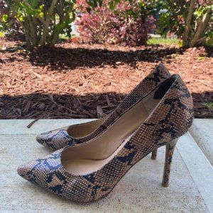 TopShop Brown Snake Print Formal Pumps Slim Heel Sz 40